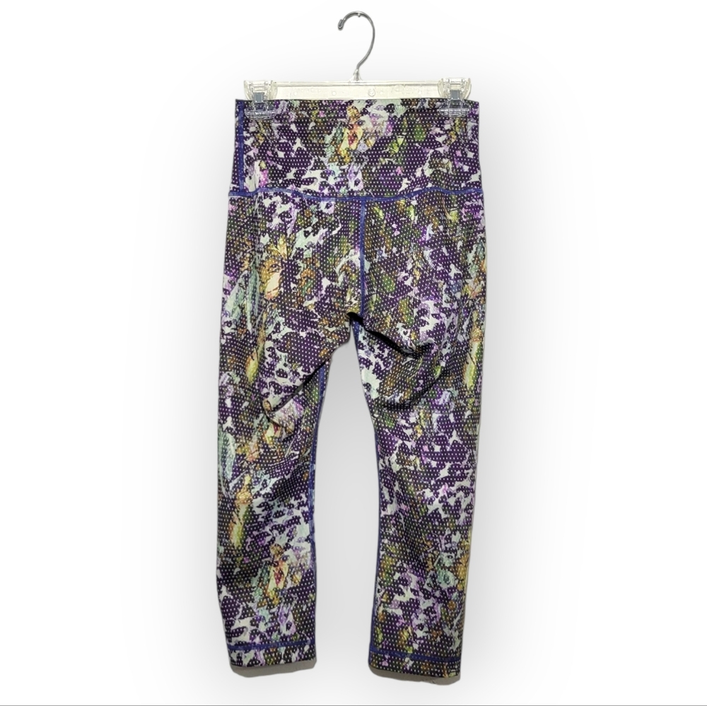 Lululemon Wunder Under Crop II Roll Down Floral Sport White Multi - Picture 9 of 13